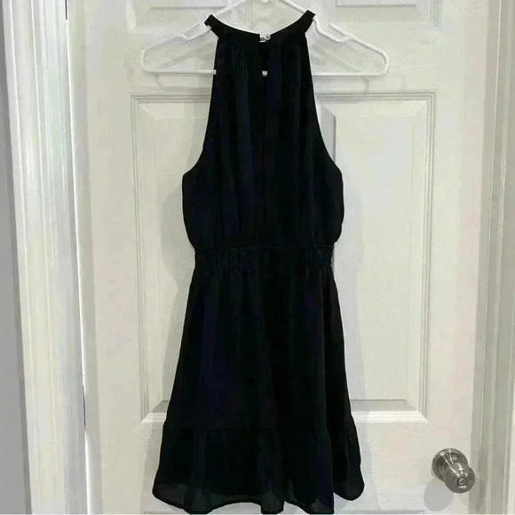 Shinestar Dress SZ S Little Black Dress Halter Lined Fit Flare Party Going Out - Picture 6 of 11